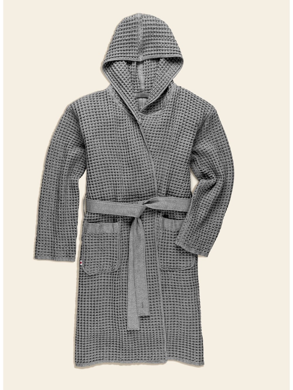 ONSEN Cinder Grey 100% Supima Cotton Extra Long Waffle Weave Robe Women's Bath